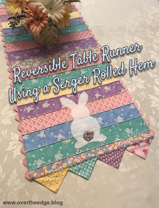 My Bunnies and Flowers Reversible Serger Table Runner